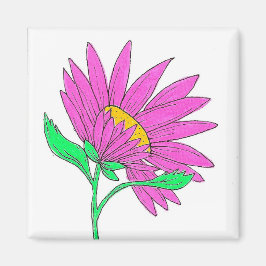 Mooie Roze Whymisical Acryl Bloemschildering Magneet