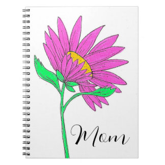 Mooie Roze Whymisical Acryl Bloemschildering Notitieboek