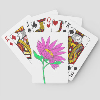 Mooie Roze Whymisical Acryl Bloemschildering Pokerkaarten