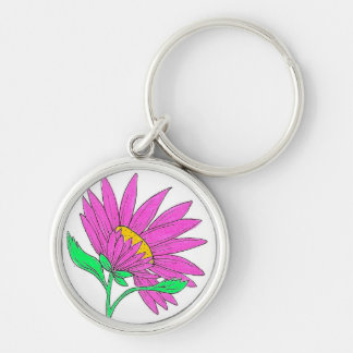 Mooie Roze Whymisical Acryl Bloemschildering Sleutelhanger