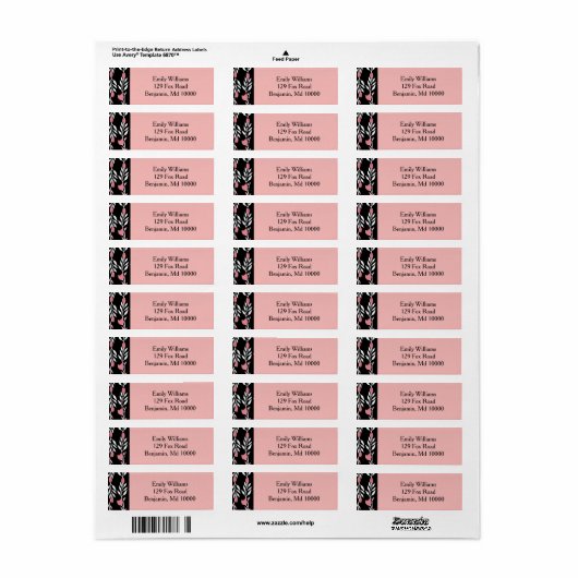 Mooie roze wijn etiket (Full Sheet)