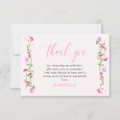 Mooie Roze Wilde Bloem Delicate Bloemstuk Bedankkaart (Voorkant)