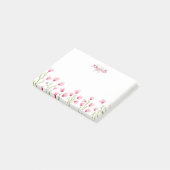 Mooie Roze Wilde Bloemen Vrouwelijk Monogram Post-it® Notes (Schuin)