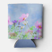 Mooie Roze Wilde Bloemenweide Blikjeskoeler (Voorkant)