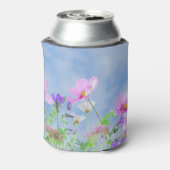 Mooie Roze Wilde Bloemenweide Blikjeskoeler (Blikje Achterkant)