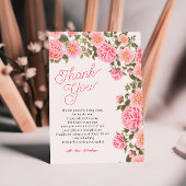 MOOIE ROZE WILDE ROZEN BRUIDSSCHMAUS BEDANKKAART