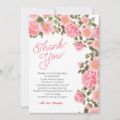 MOoie ROZE WILDE ROZEN BRUIDSSHOWER Bedankkaart (Voorkant)