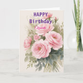 Mooie roze winter verjaardag Kaart (Voorkant)