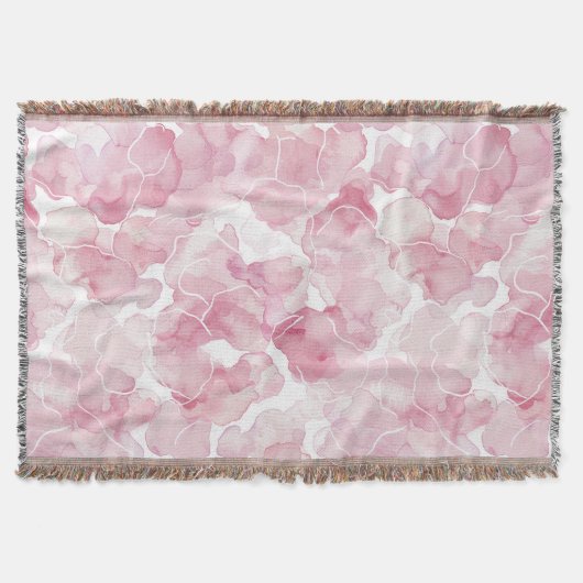 Mooie Roze Witte Bloem Deken (Voorkant)