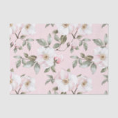 Mooie Roze Witte Bloemen Bruidsborrel Tissuepapier (Voorkant)