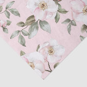 Mooie Roze Witte Bloemen Bruidsborrel Tissuepapier (Detail)