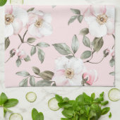 Mooie Roze Witte Bloemen Bruidsdouche Theedoek (Gevouwen)