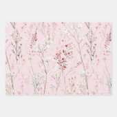 Mooie Roze Witte Bloemen Bruidsfeest Inpakpapier Vel (Voorkant 3)