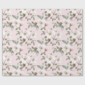 Mooie Roze Witte Bloemen Bruidsuitnodiging Cadeaupapier (Vlak)