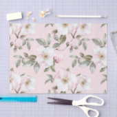 Mooie Roze Witte Bloemen Bruidsuitnodiging Tissuepapier (Craft)