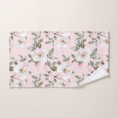 Mooie Roze Witte Bloemen Bruiloftsontbijt Bad Handdoek (Handdoek)