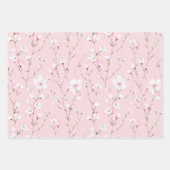 Mooie Roze Witte Bloemen Bruiloftsontbijt Inpakpapier Vel (Voorkant 2)