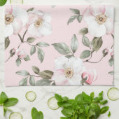 Mooie Roze Witte Bloemen Bruiloftsontbijt Theedoek (Gevouwen)