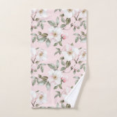 Mooie Roze Witte Bloemen Bruiloftsontvangst Bad Handdoek (Handdoek)
