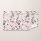 Mooie Roze Witte Bloemen Bruiloftsontvangst Bad Handdoek (Handdoek)