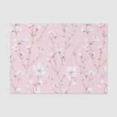 Mooie Roze Witte Bloemen Bruiloftsshower Tissuepapier (Voorkant)