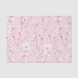 Mooie Roze Witte Bloemen Bruiloftsshower Tissuepapier