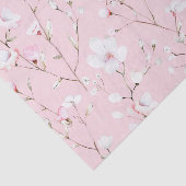 Mooie Roze Witte Bloemen Bruiloftsshower Tissuepapier (Detail)
