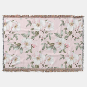Mooie Roze Witte Bloemen   Deken