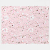 Mooie Roze Witte Bloemen   Fleece Deken (Voorkant (Horizontaal))