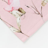 Mooie Roze Witte Bloemen   Fleece Deken (Hoek)