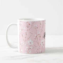 Mooie Roze Witte Bloemen Koffiemok
