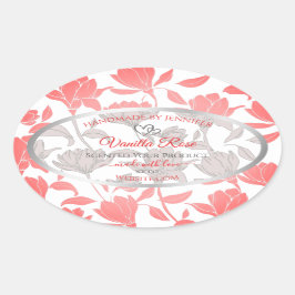 Mooie Roze Witte Bloemen Patroon Product Labels
