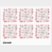 Mooie Roze Witte Bloemen Patroon Product Labels (Vel)