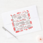 Mooie Roze Witte Bloemen Patroon Product Labels (Envelop)