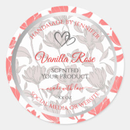 Mooie Roze Witte Bloemen Patroon Product Labels