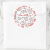 Mooie Roze Witte Bloemen Patroon Product Labels (Tas)
