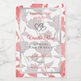 Mooie Roze Witte Bloemen Patroon Product Labels Voedselcontainer Etiket