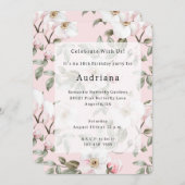 Mooie Roze Witte Bloemen Verjaardag Kaart (Voorkant / Achterkant)