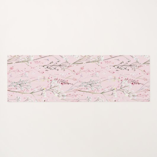 Mooie Roze Witte Bloemen   Yogamat (Achterkant (horizontaal))