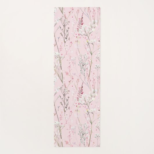 Mooie Roze Witte Bloemen   Yogamat (Achterkant)