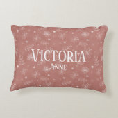 Mooie Roze & Witte Bloemenschildering Boerderijsti Accent Kussen (Achterkant)