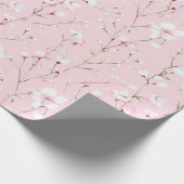Mooie Roze Witte Bloemige Bruidsshowers Cadeaupapier (Hoek)