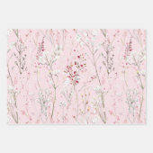 Mooie Roze Witte Bloemige Bruiloftsdouche Inpakpapier Vel (Voorkant 2)