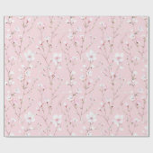 Mooie Roze Witte Bloemige Bruiloftsontvangst Cadeaupapier (Vlak)