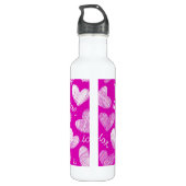 Mooie Roze Witte Gepruttelde Harten met Liefdessch Waterfles (Achterkant)