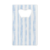 Mooie Roze Witte Geruite Blauwe Strepen Bruiloftso Creditkaart Flessenopener (Achterkant)