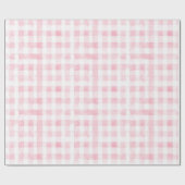 Mooie Roze Witte Geruite Strepen Bruidsdouche Cadeaupapier (Vlak)