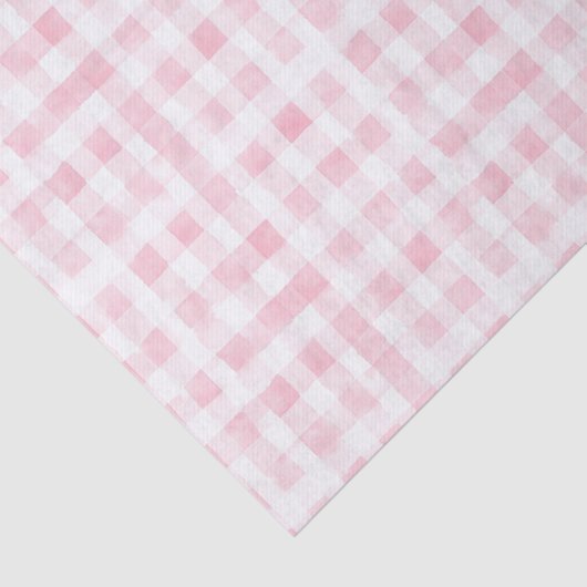 Mooie Roze Witte Geruite Strepen Bruiloftsborrel Tissuepapier (Detail)