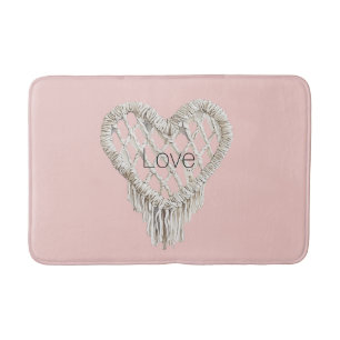 Mooie Roze Witte Hart Franje Badmat