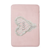 Mooie Roze Witte Hart Franje Badmat (Voorkant Verticaal)